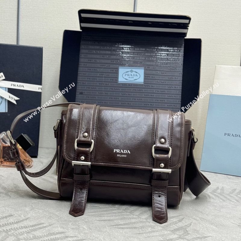 Prada Mens Leather shoulder bag Coffee Brown 2025 2VD078 (YZ-251121122)