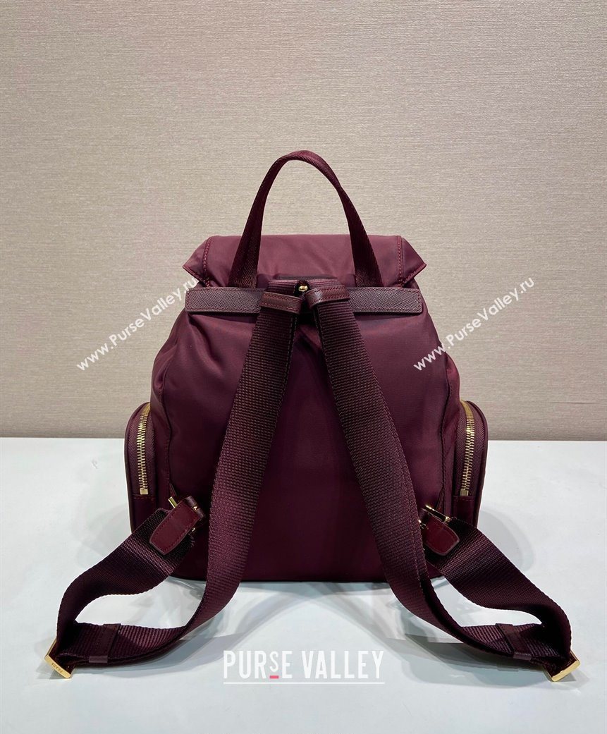Prada Small Re-Nylon backpack bag Burgundy 2025 1BZ081 (YZ-251121124)