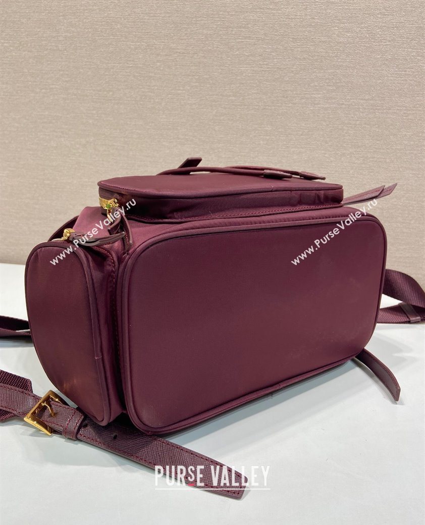 Prada Small Re-Nylon backpack bag Burgundy 2025 1BZ081 (YZ-251121124)