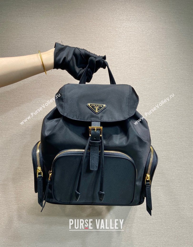 Prada Small Re-Nylon backpack bag Black/Gold 2025 1BZ081 (YZ-251121127)