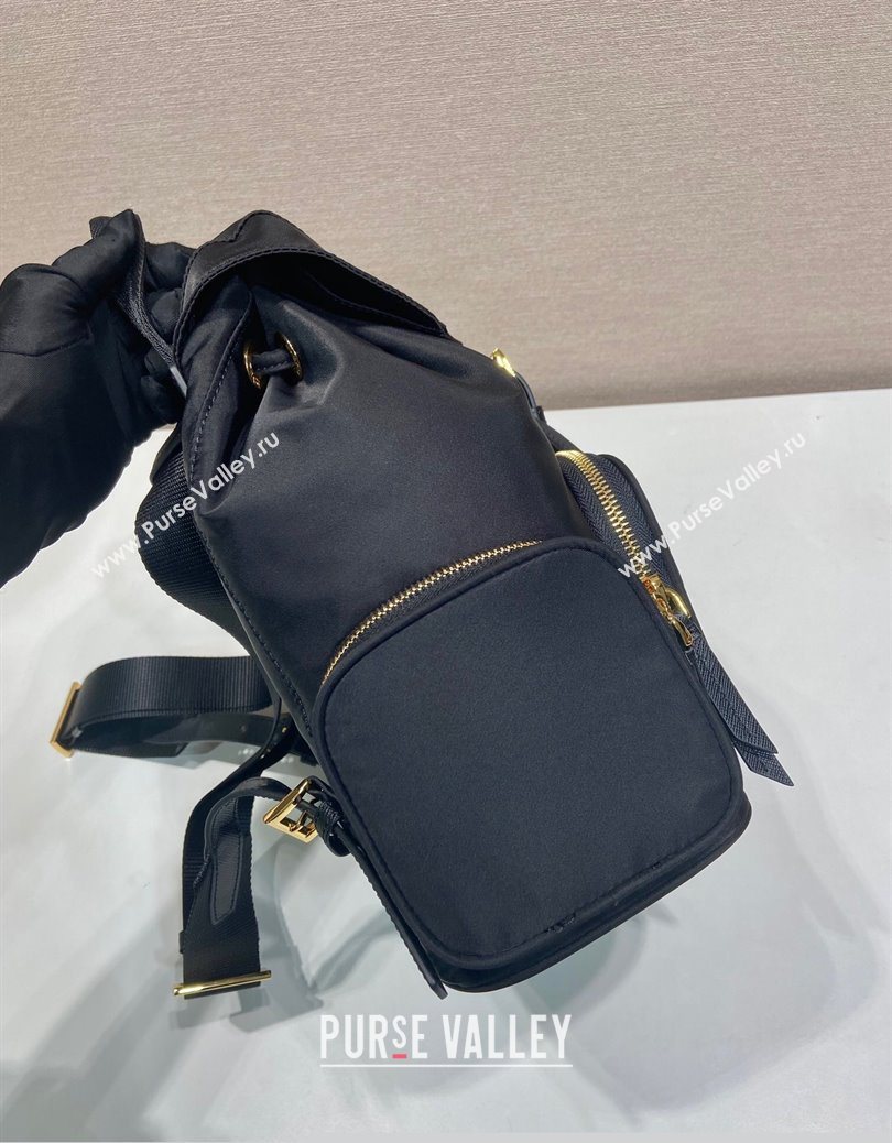 Prada Small Re-Nylon backpack bag Black/Gold 2025 1BZ081 (YZ-251121127)
