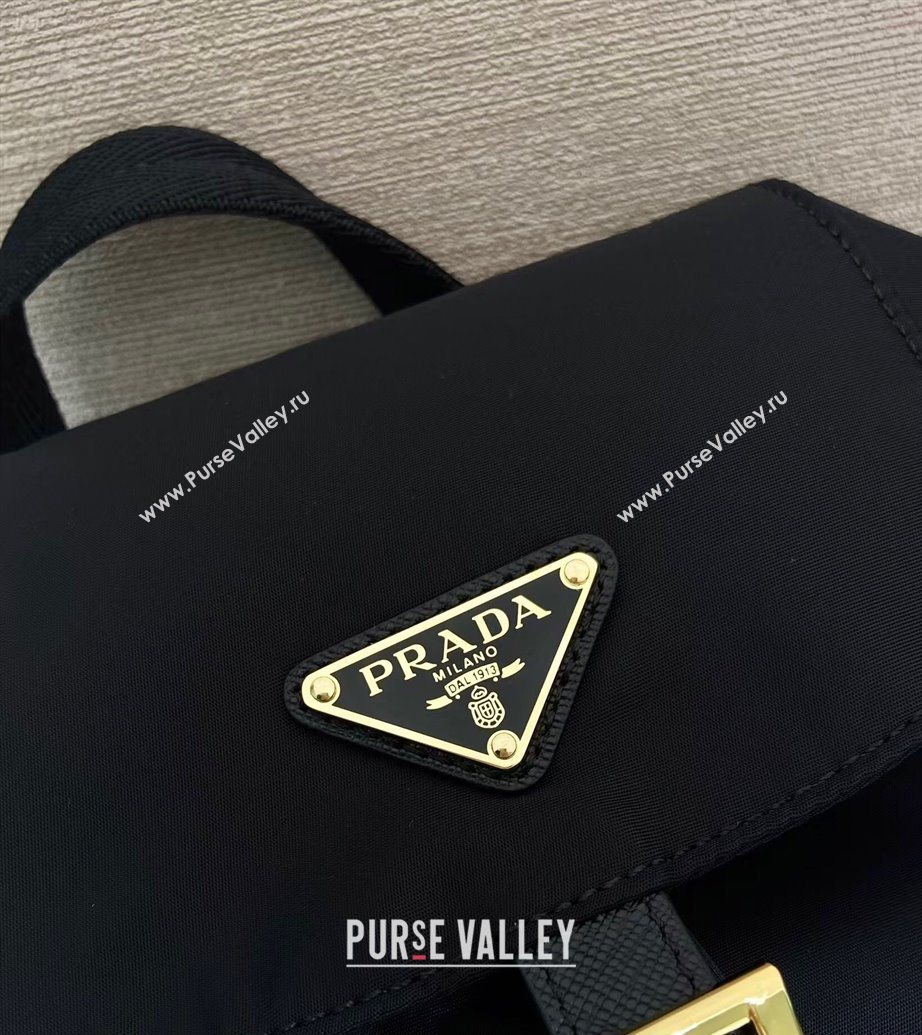 Prada Small Re-Nylon backpack bag Black/Gold 2025 1BZ081 (YZ-251121127)