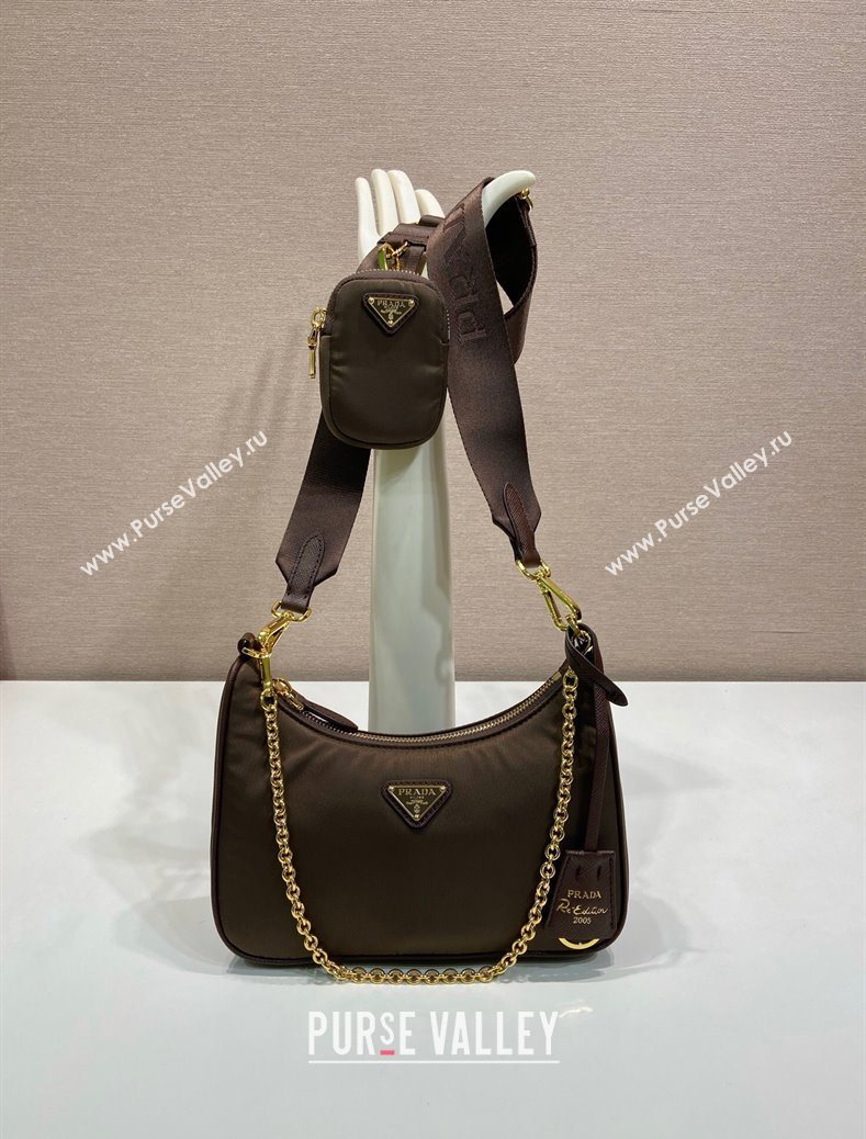 Prada Re-Edition 2005 Saffiano leather bag Burnt Brown 2025 1BH204 (YZ-251121130)