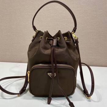 Prada Duet Re-Nylon bucket bag 1BH038 Burnt Brown 2025 (YZ-251121131)