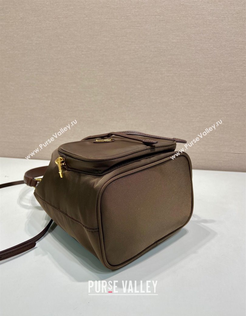 Prada Duet Re-Nylon bucket bag 1BH038 Burnt Brown 2025 (YZ-251121131)
