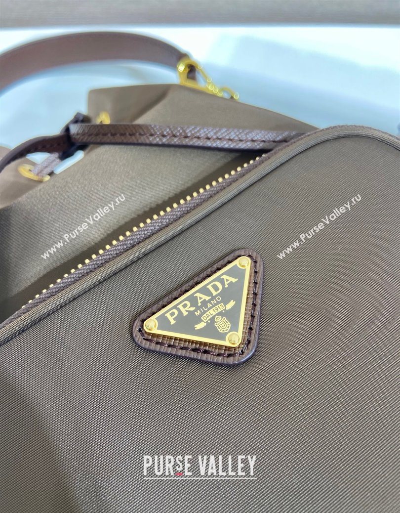 Prada Duet Re-Nylon bucket bag 1BH038 Burnt Brown 2025 (YZ-251121131)