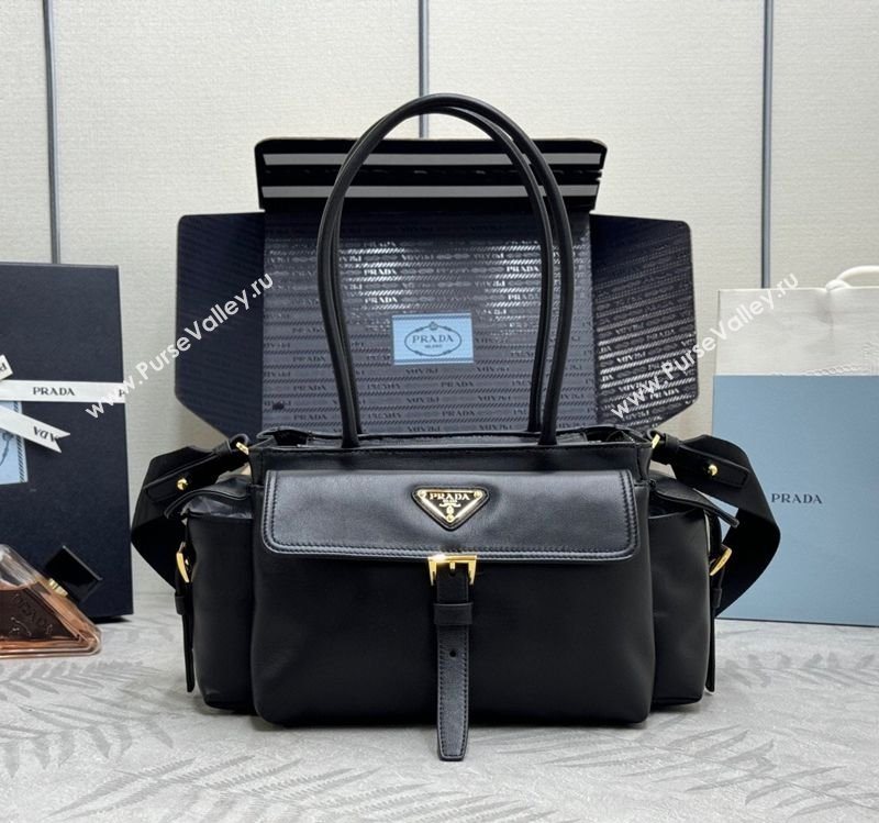Prada Explore medium nappa leather tote bag Black 2025 1BG596 (YZ-251121092)