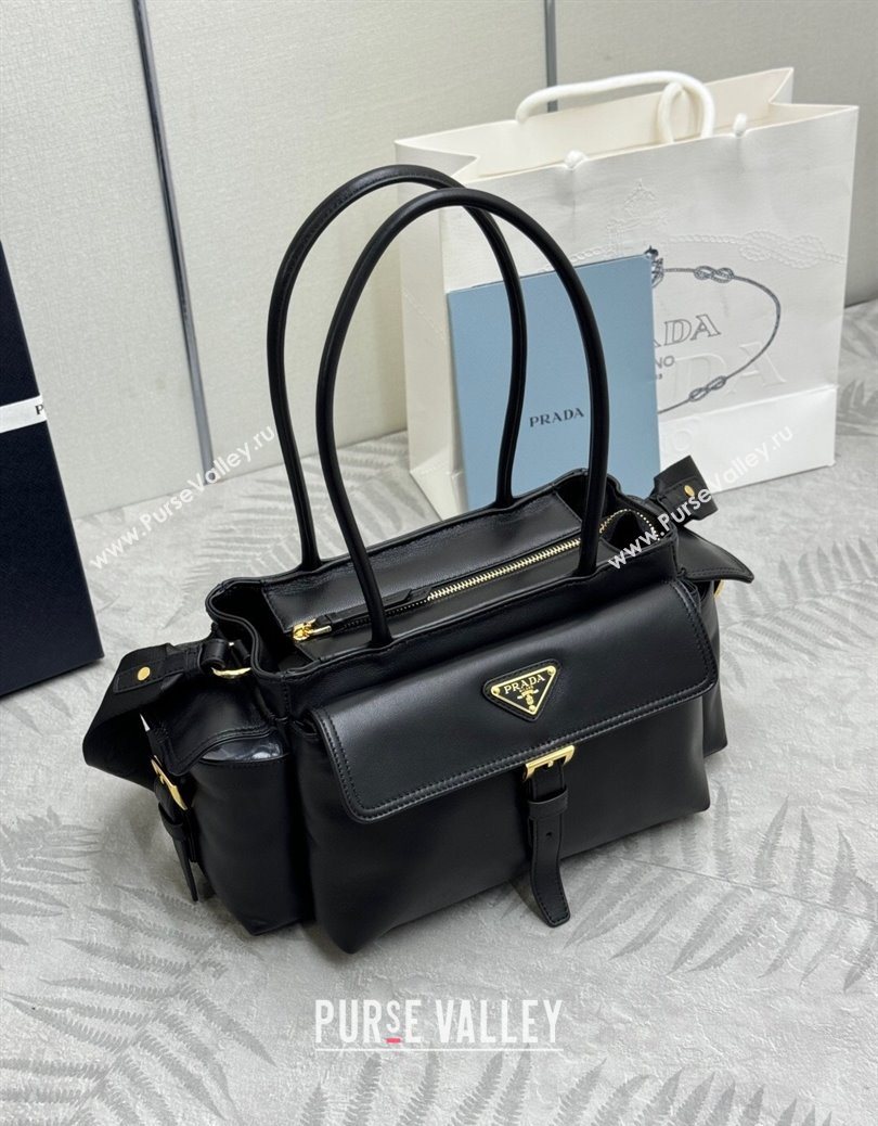 Prada Explore medium nappa leather tote bag Black 2025 1BG596 (YZ-251121092)