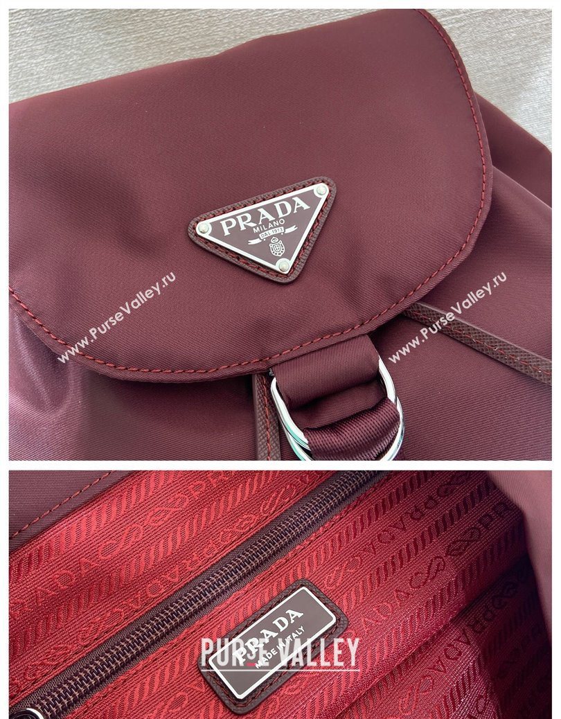 Prada Nylon backpack bag Burgundy 2025 1BZ0197 (YZ-251121134)