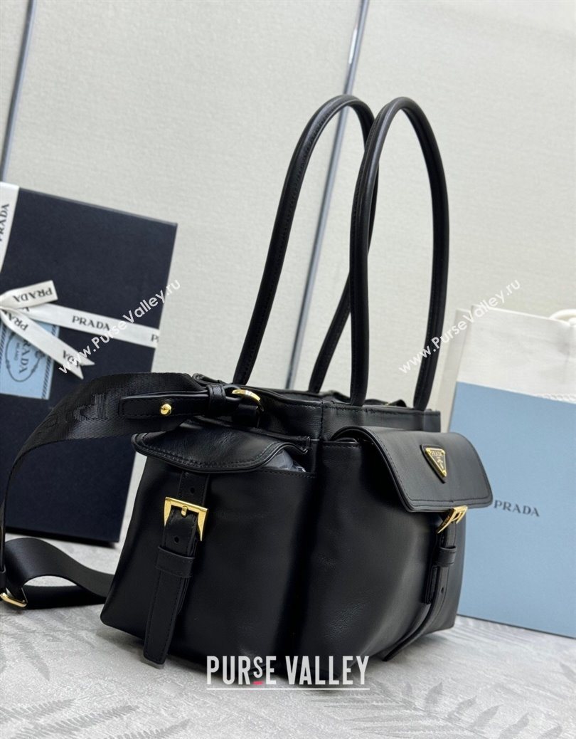 Prada Explore medium nappa leather tote bag Black 2025 1BG596 (YZ-251121092)