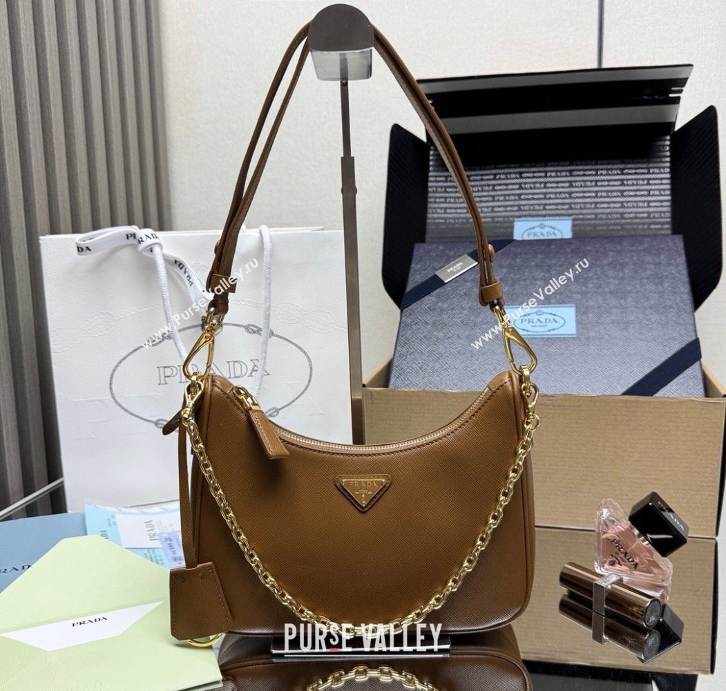 Prada Re-Edition Saffiano leather mini bag Brown 2025 1BC204 (YZ-251121138)