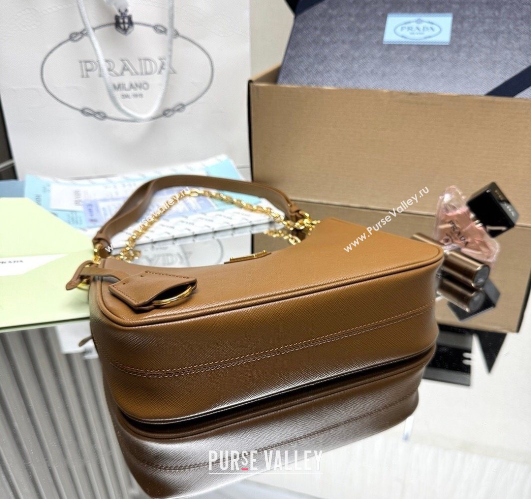Prada Re-Edition Saffiano leather mini bag Brown 2025 1BC204 (YZ-251121138)