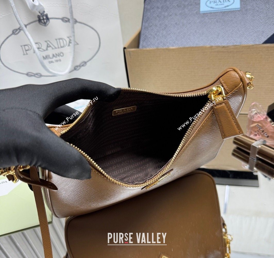 Prada Re-Edition Saffiano leather mini bag Brown 2025 1BC204 (YZ-251121138)