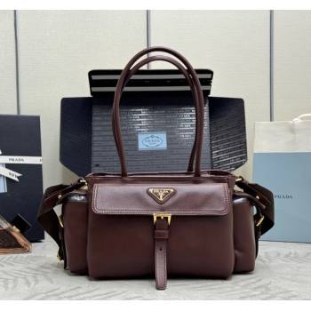 Prada Explore medium nappa leather tote bag Burgundy 2025 1BG596 (YZ-251121093)