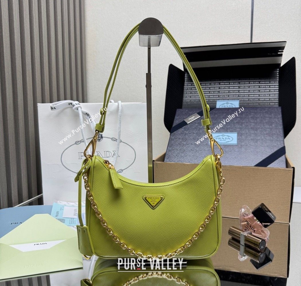 Prada Re-Edition Saffiano leather mini bag Green 2025 1BC204 (YZ-251121139)
