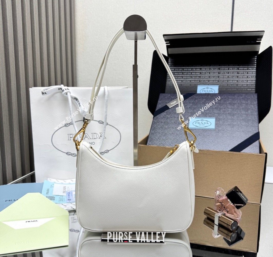 Prada Re-Edition Saffiano leather mini bag White 2025 1BC204 (YZ-251121140)
