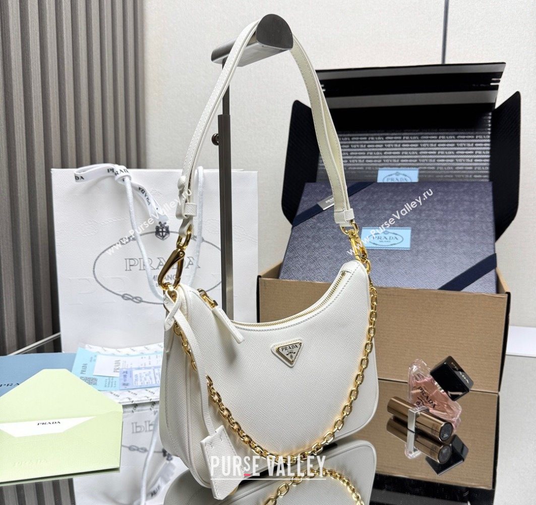 Prada Re-Edition Saffiano leather mini bag White 2025 1BC204 (YZ-251121140)