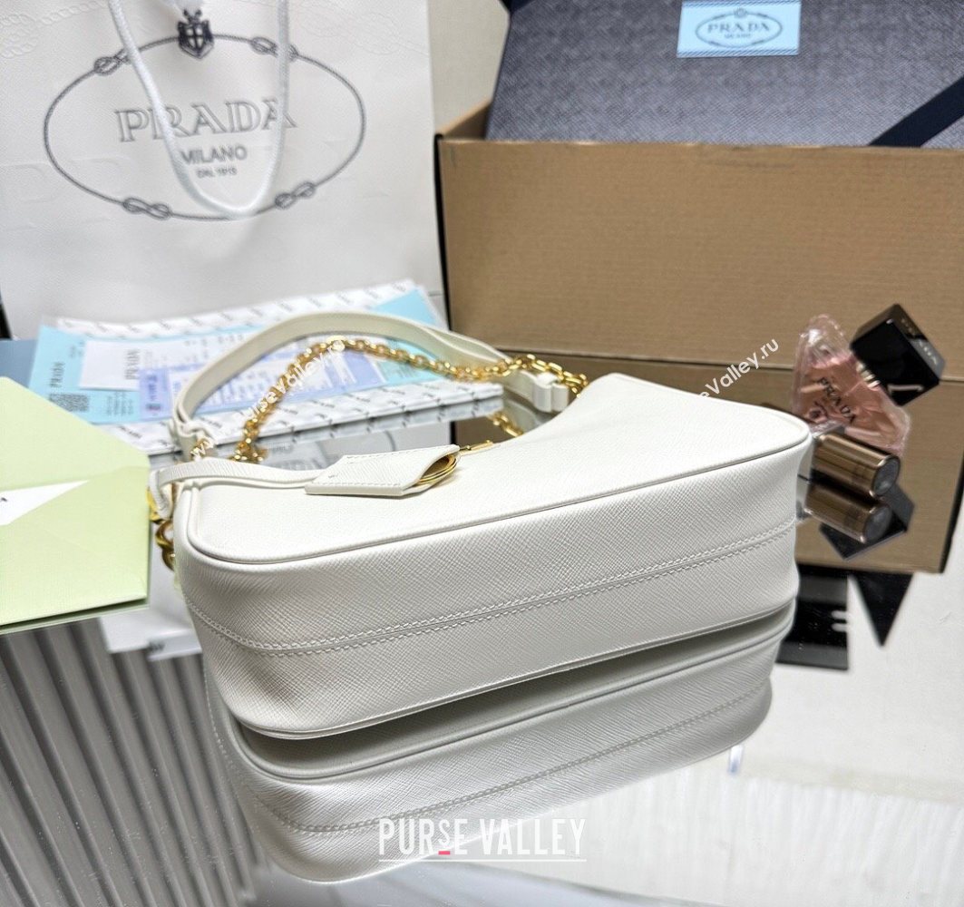 Prada Re-Edition Saffiano leather mini bag White 2025 1BC204 (YZ-251121140)