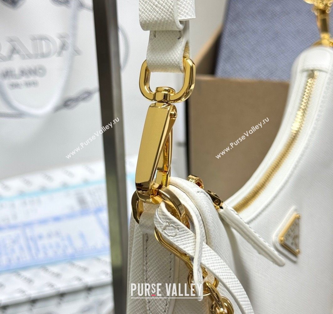 Prada Re-Edition Saffiano leather mini bag White 2025 1BC204 (YZ-251121140)