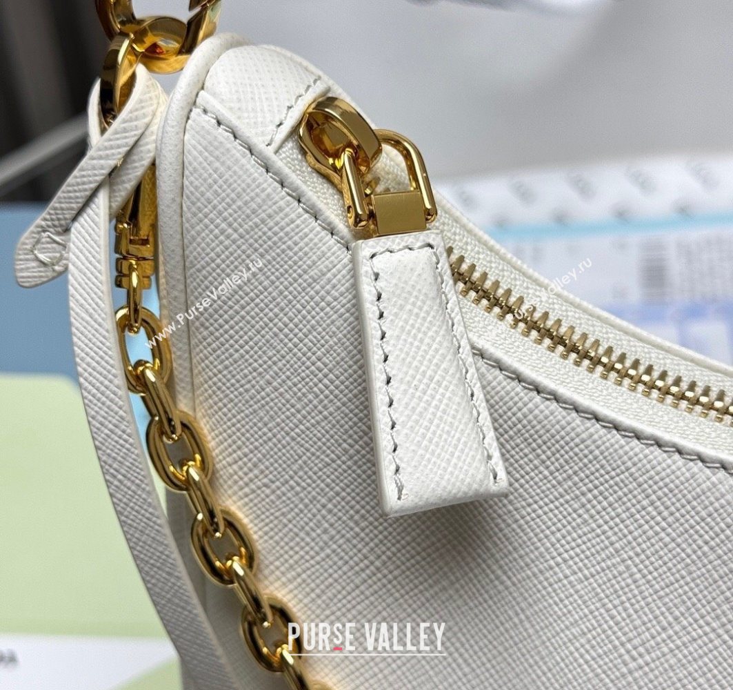 Prada Re-Edition Saffiano leather mini bag White 2025 1BC204 (YZ-251121140)