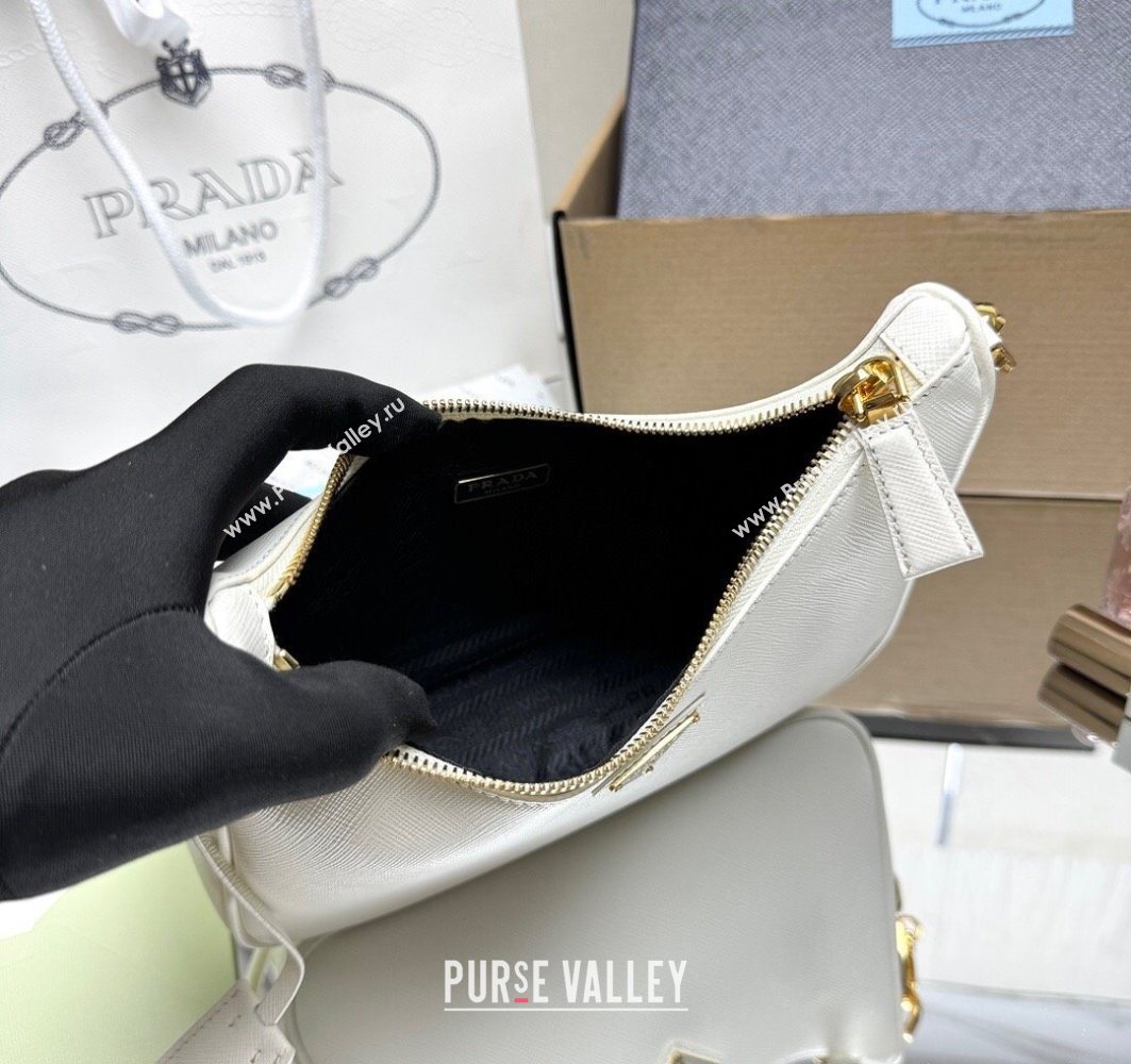 Prada Re-Edition Saffiano leather mini bag White 2025 1BC204 (YZ-251121140)