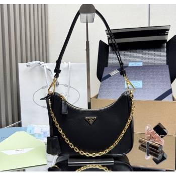 Prada Re-Edition Saffiano leather mini bag Black 2025 1BC204 (YZ-251121141)