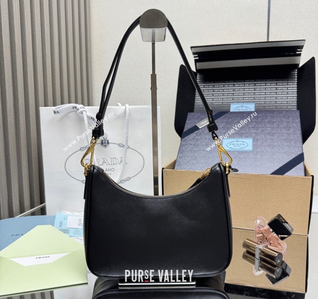 Prada Re-Edition Saffiano leather mini bag Black 2025 1BC204 (YZ-251121141)