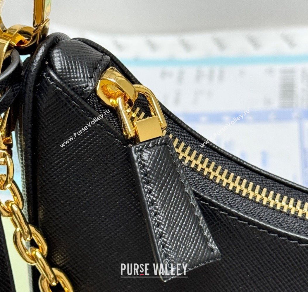 Prada Re-Edition Saffiano leather mini bag Black 2025 1BC204 (YZ-251121141)