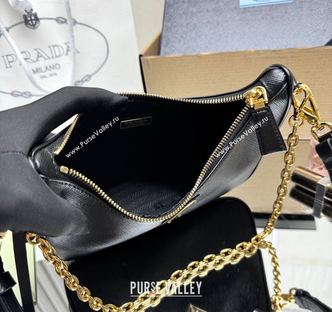 Prada Re-Edition Saffiano leather mini bag Black 2025 1BC204 (YZ-251121141)