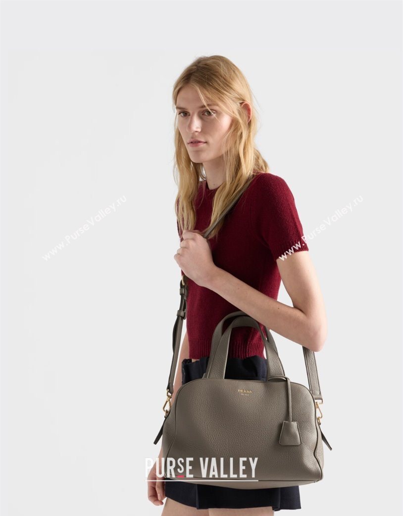 Prada Large leather top-handle bag Dark Burgundy 2025 1BB148 (YZ-251121143)
