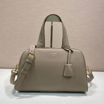 Prada Large leather top-handle bag Grey 2025 1BB148 (YZ-251121142)