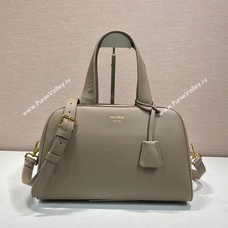 Prada Large leather top-handle bag Grey 2025 1BB148 (YZ-251121142)