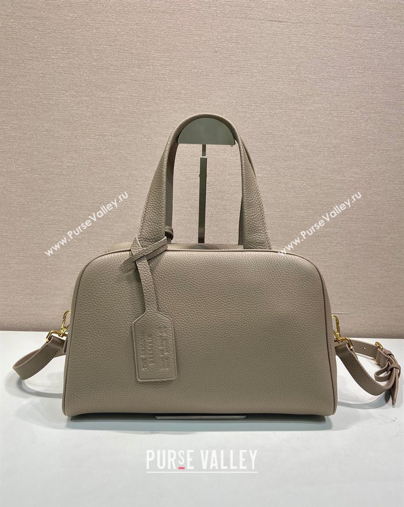 Prada Large leather top-handle bag Grey 2025 1BB148 (YZ-251121142)