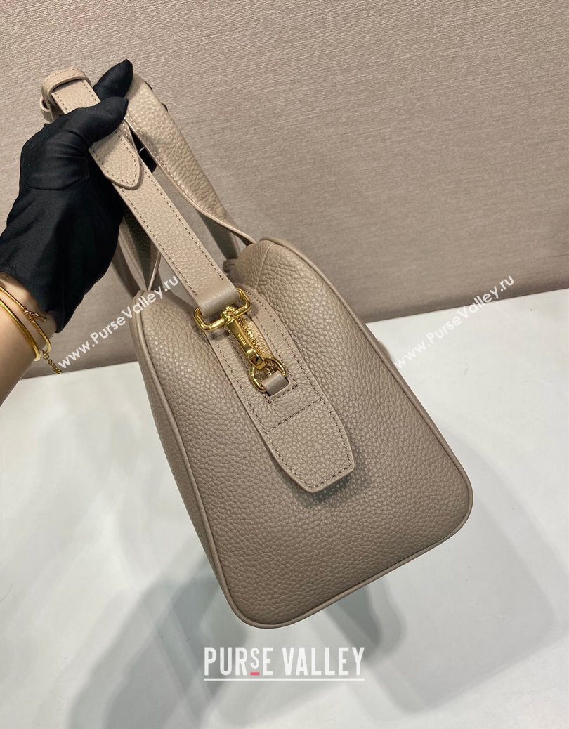 Prada Large leather top-handle bag Grey 2025 1BB148 (YZ-251121142)