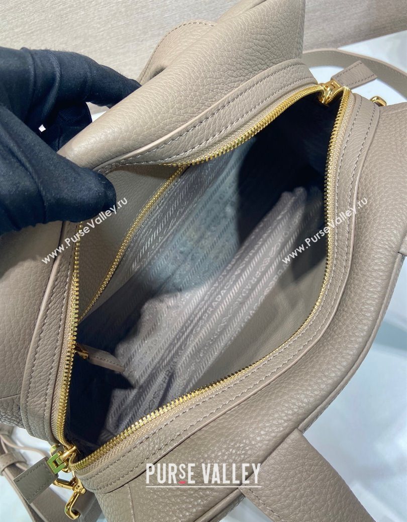 Prada Large leather top-handle bag Grey 2025 1BB148 (YZ-251121142)