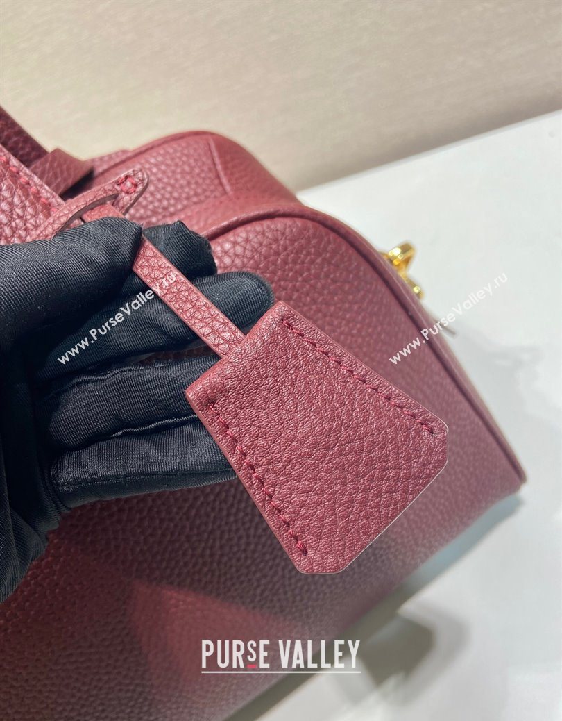 Prada Large leather top-handle bag Dark Burgundy 2025 1BB148 (YZ-251121143)