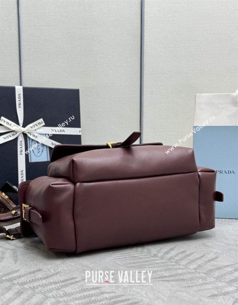 Prada Explore medium nappa leather tote bag Burgundy 2025 1BG596 (YZ-251121093)