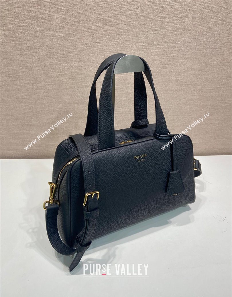 Prada Large leather top-handle bag Black 2025 1BB148 (YZ-251121144)