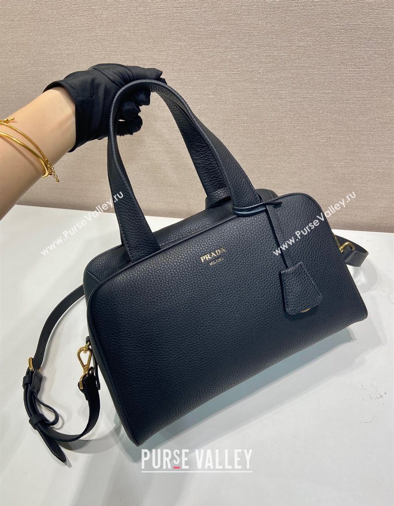 Prada Large leather top-handle bag Black 2025 1BB148 (YZ-251121144)