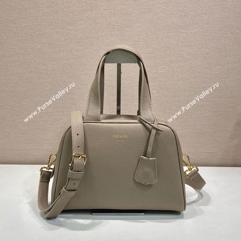 Prada Small leather top-handle bag Grey 2025 1BB149 (YZ-251121145)