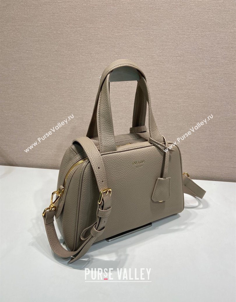 Prada Small leather top-handle bag Grey 2025 1BB149 (YZ-251121145)