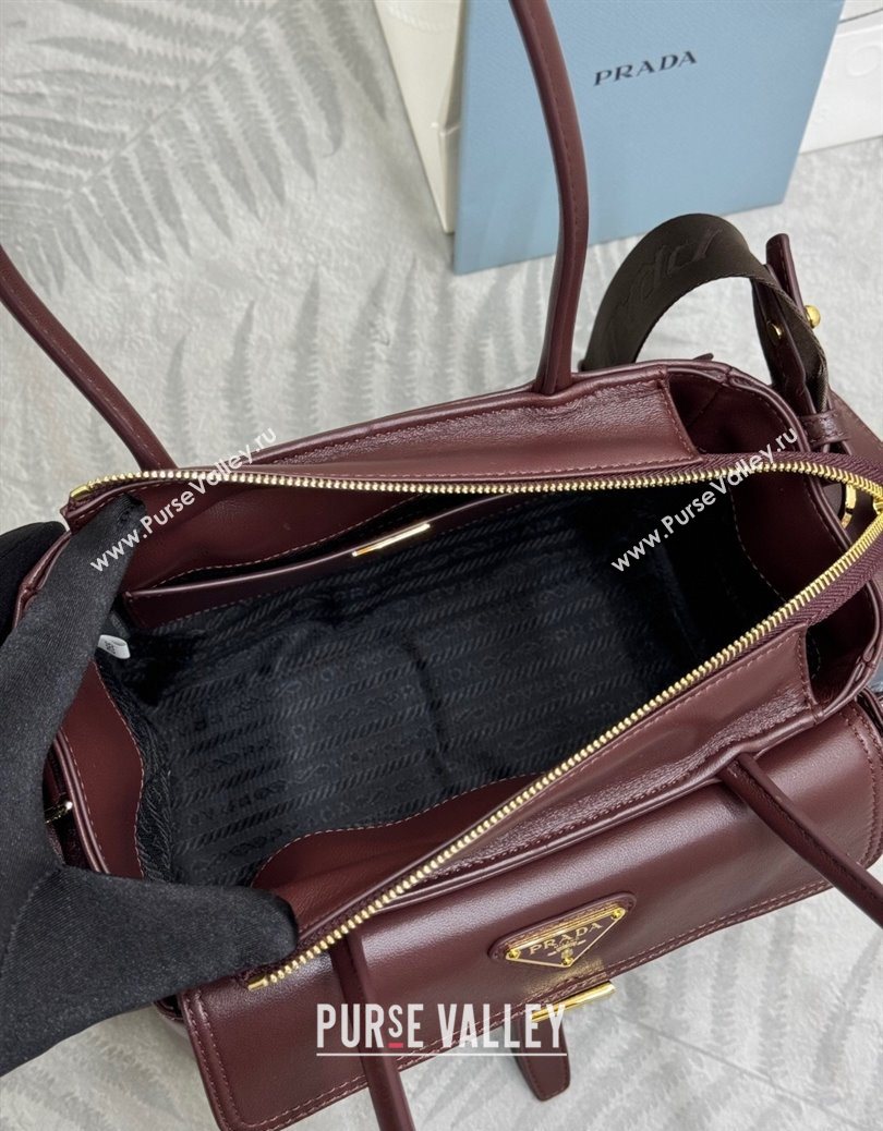 Prada Explore medium nappa leather tote bag Burgundy 2025 1BG596 (YZ-251121093)