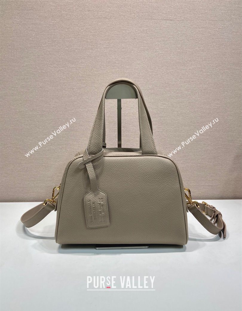 Prada Small leather top-handle bag Grey 2025 1BB149 (YZ-251121145)