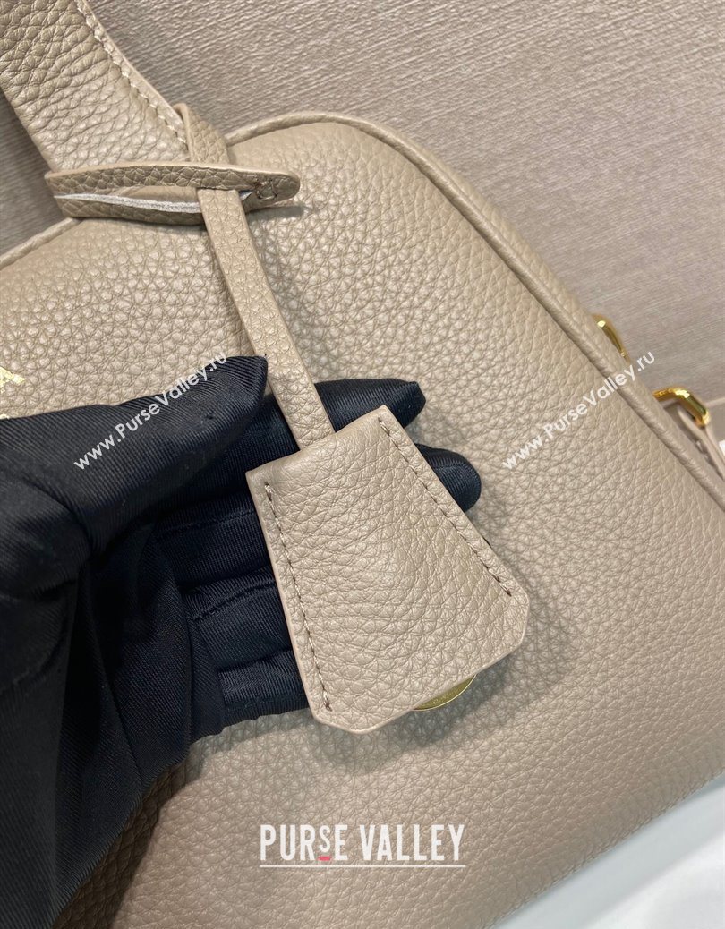 Prada Small leather top-handle bag Grey 2025 1BB149 (YZ-251121145)