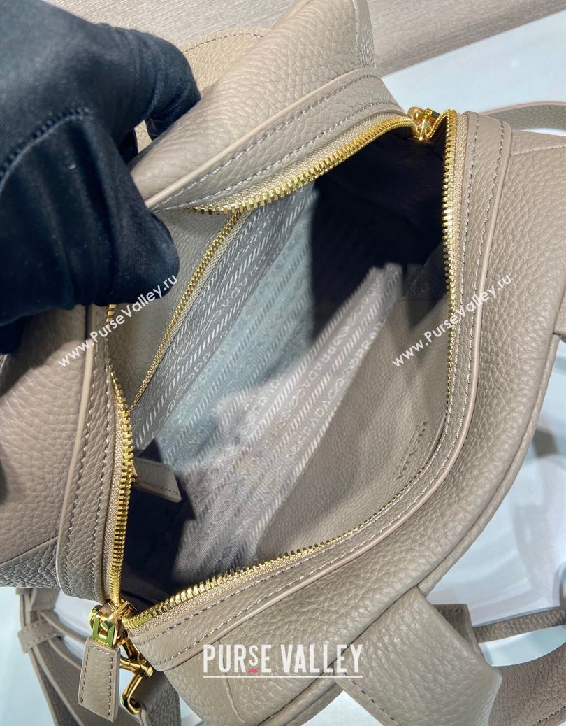 Prada Small leather top-handle bag Grey 2025 1BB149 (YZ-251121145)