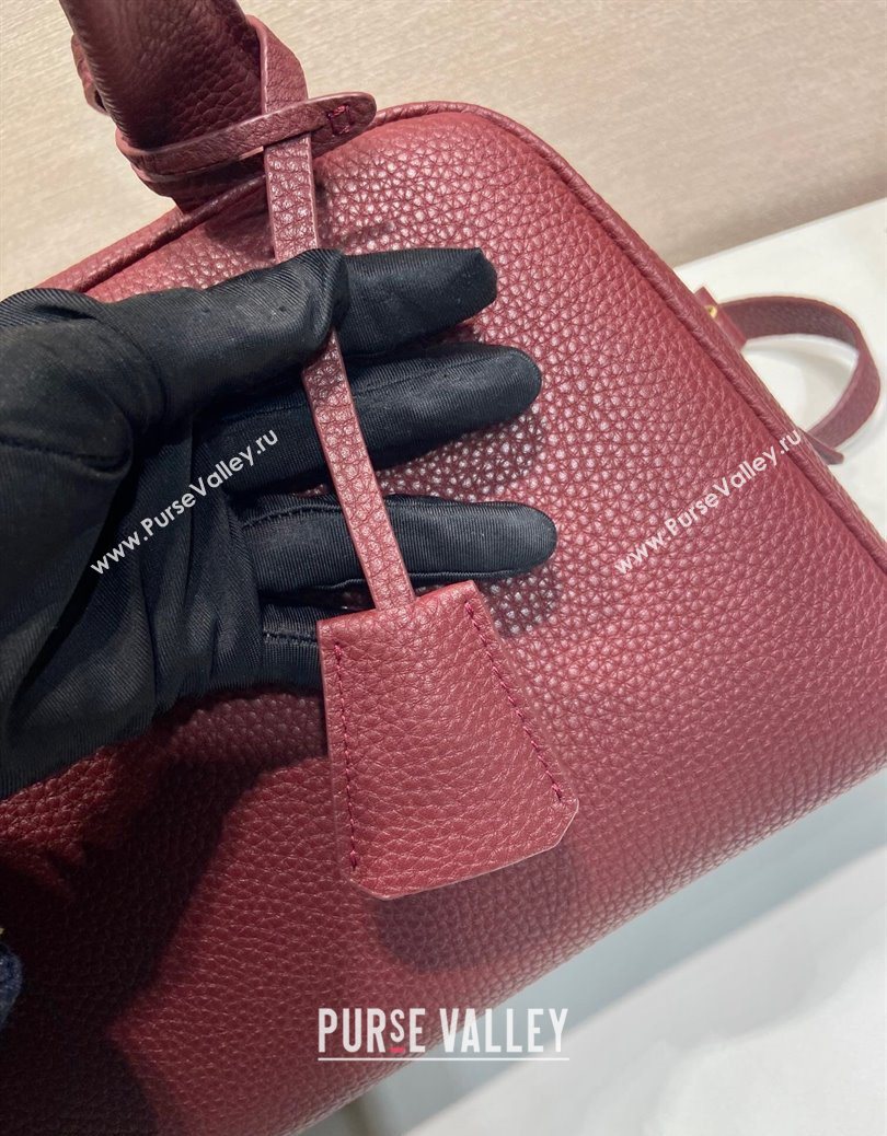 Prada Small leather top-handle bag Dark Burgundy 2025 1BB149 (YZ-251121146)