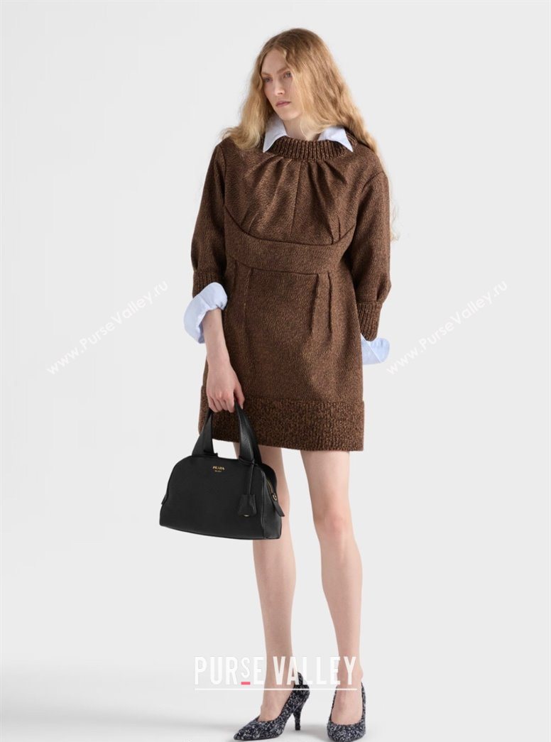 Prada Small leather top-handle bag Black 2025 1BB149 (YZ-251121147)