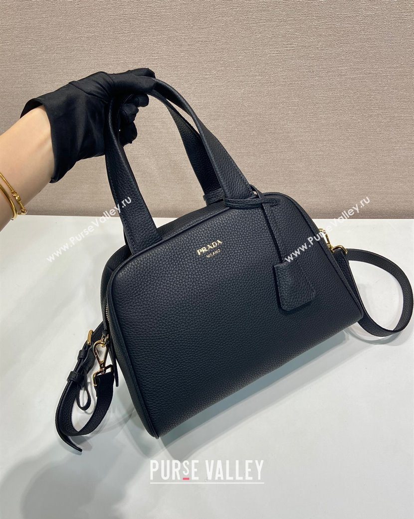 Prada Small leather top-handle bag Black 2025 1BB149 (YZ-251121147)