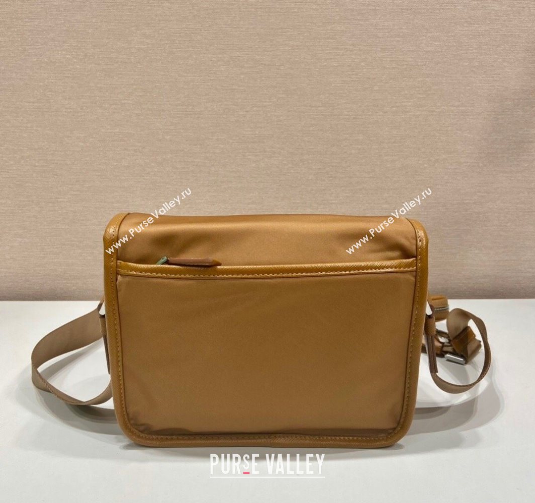 Prada Mens Nylon and Saffiano Leather Shoulder Bag 2VD034 Brandy Brown 2025 (YZ-251121151)