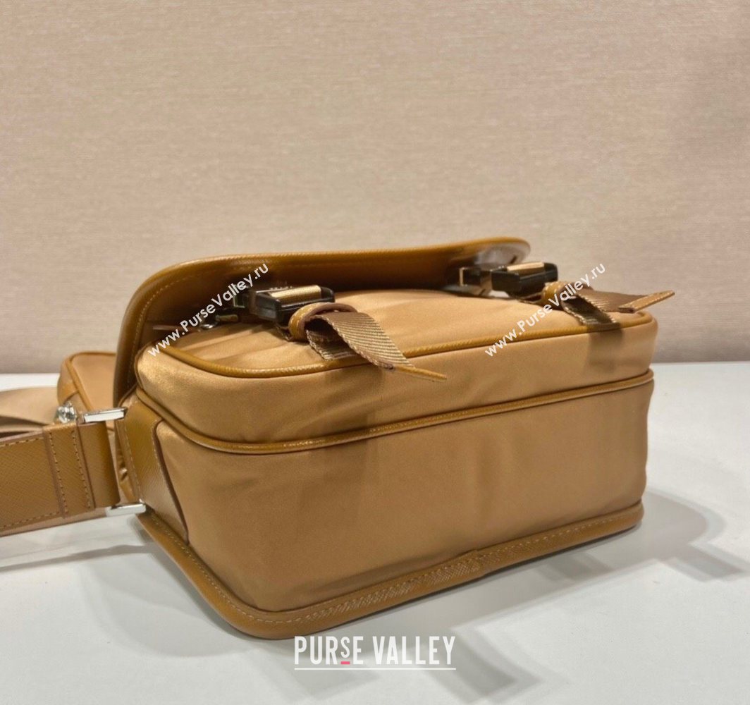 Prada Mens Nylon and Saffiano Leather Shoulder Bag 2VD034 Brandy Brown 2025 (YZ-251121151)
